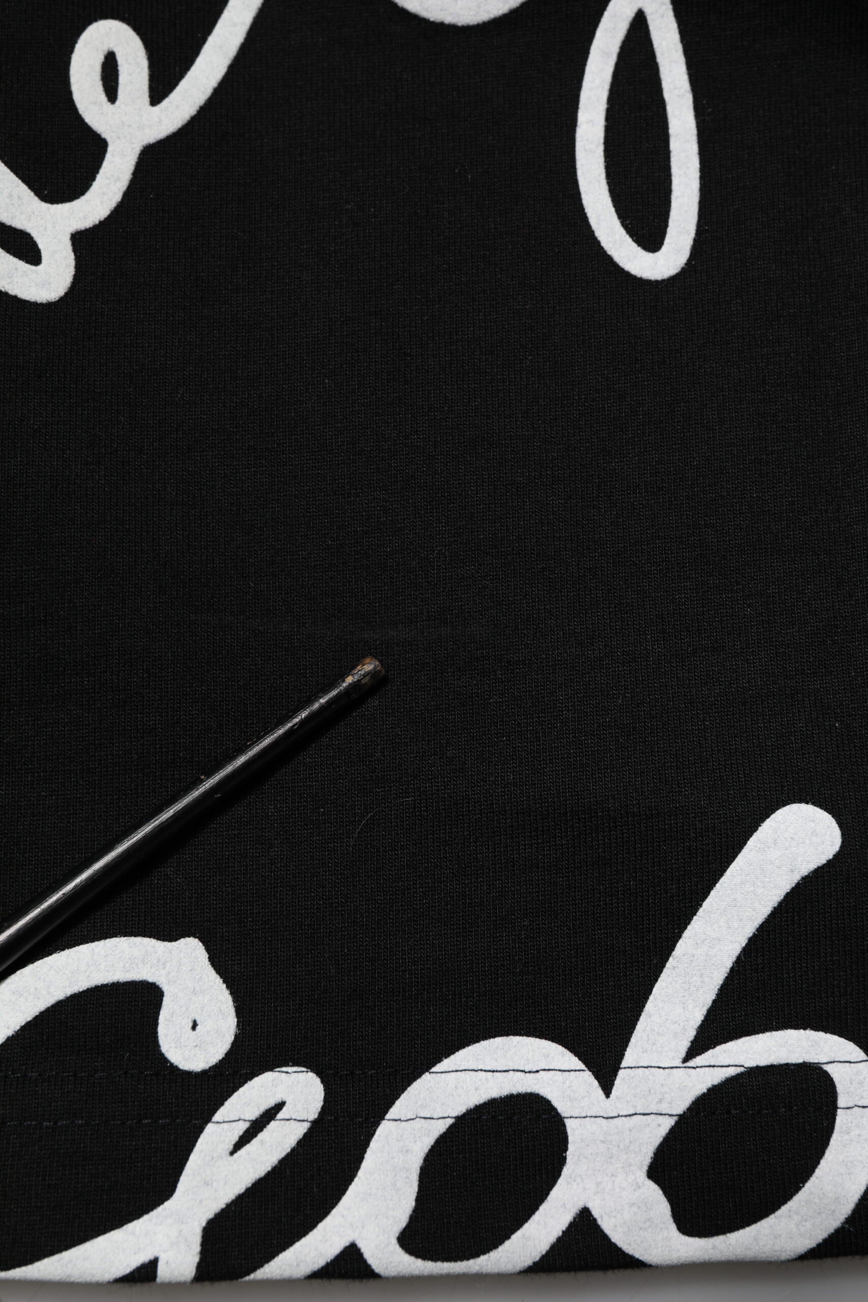 Dolce & Gabbana Black cotton crew neck T-shirt with logo print